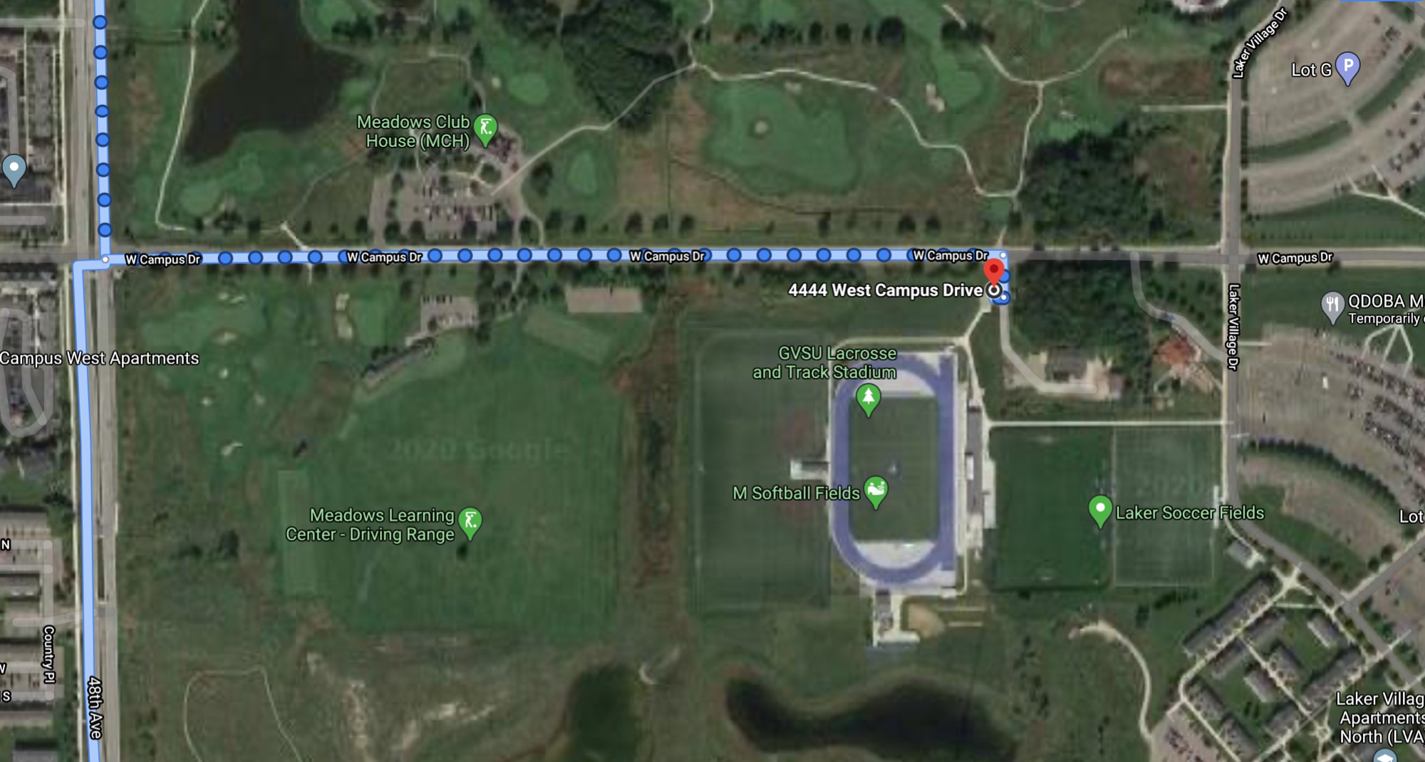 emergency access route to the Soccer game field